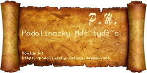 Podolinszky Mátyás névjegykártya